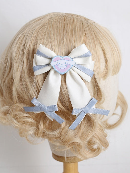 Lolita shaped Cute Decoration - Bowknot With Heart Hairclip Puppy