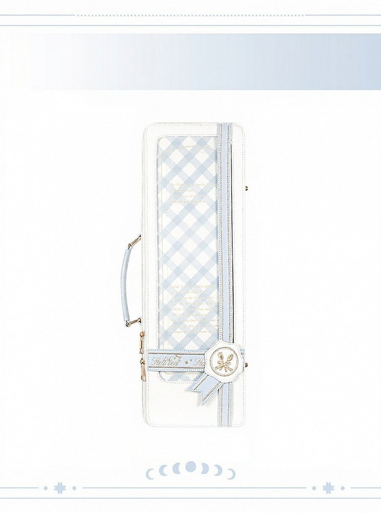 Kawaii 1/4 Scale BJD Bag with Transparent Window and Embroidered Accents - Salt Tea