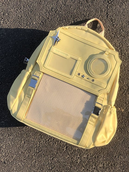 Light Yellow Star-Embellished Large Ita Backpack - Yuni Fairy