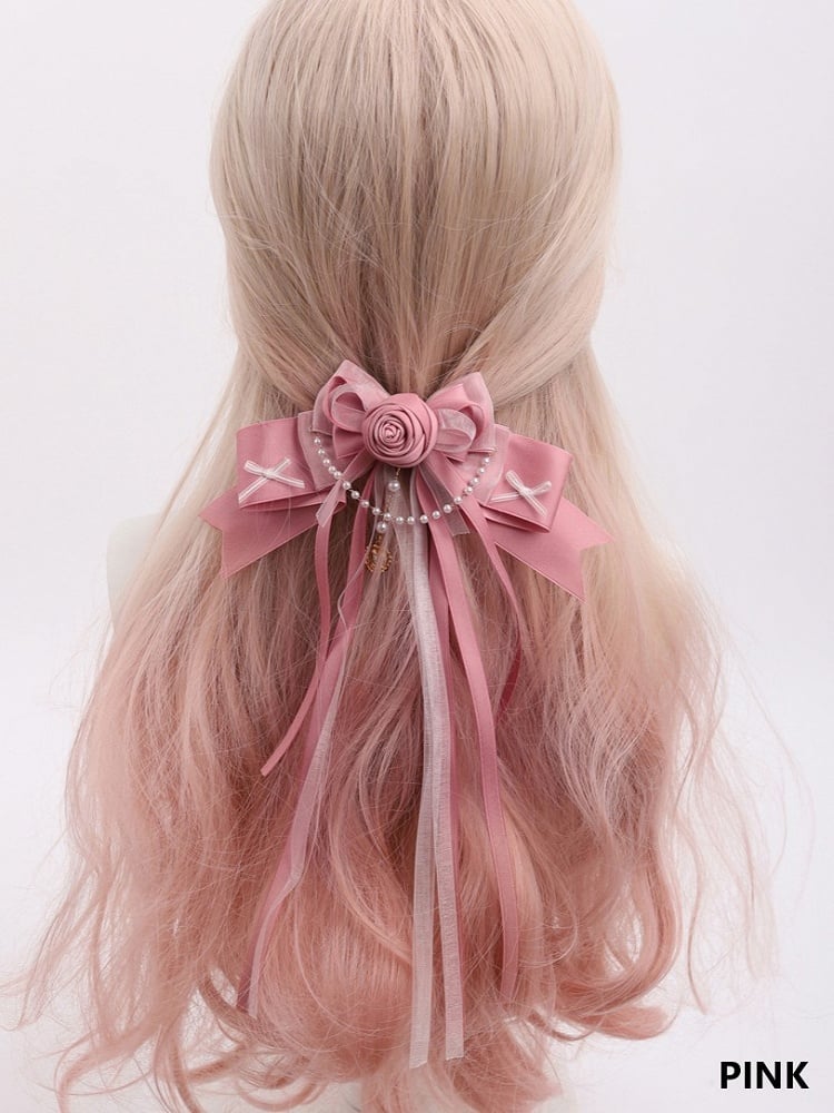8 Bowknot Color Rose Sweet Hairclip Options Lolita