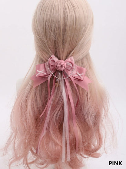 8 Bowknot Color Rose Sweet Hairclip Options Lolita