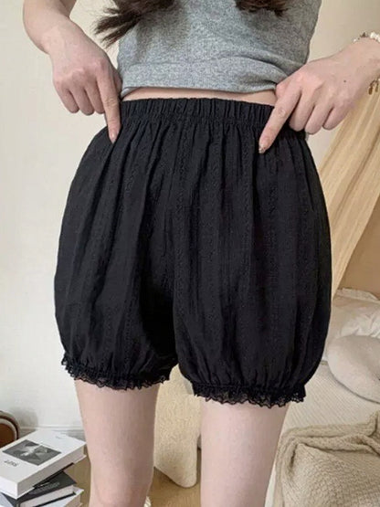 Cotton Lace Elastic Waist Bloomers - Lan Jian Chuan
