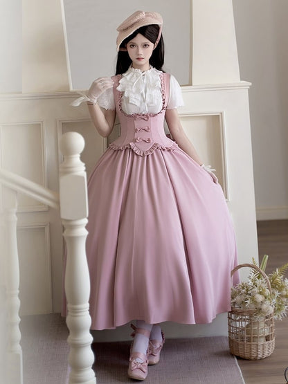 Büste Kleid Rand Rosa Unter Gewelltem Pullover Rock Rüschen Lolita Trimmen Klassisch Elegant