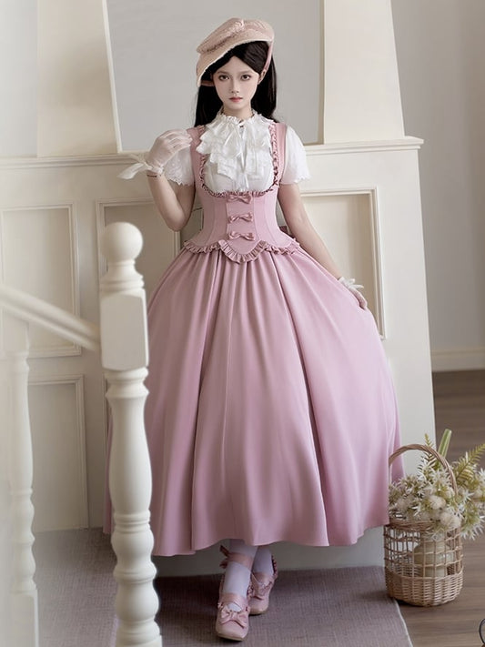 Büste Kleid Rand Rosa Unter Gewelltem Pullover Rock Rüschen Lolita Trimmen Klassisch Elegant