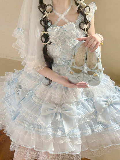 5 Colors Lolita Sweet Bowknot Round Toe Shoes - Kitten &amp; Fish Roll