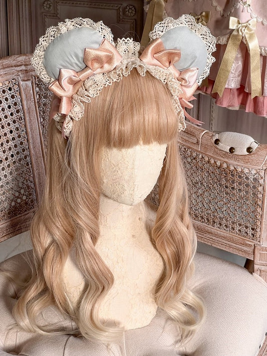 and Bear Bows Ear Lace KC Sweet Lolita with Pink Green Details