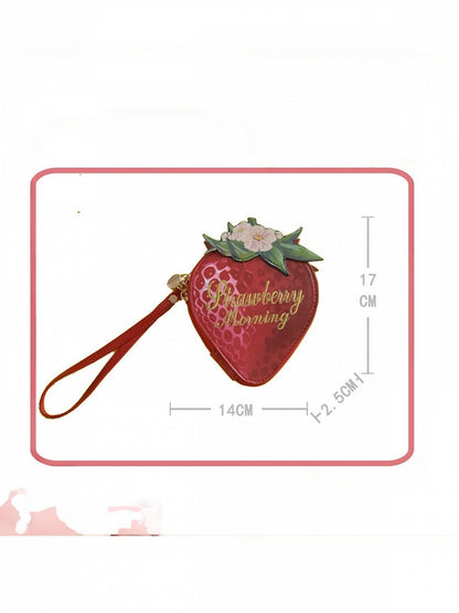 Strawberry Themed Lolita Wallet with Gold Embroidery - Morning Glory