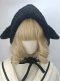Lamb Plush Hat Ear Sweet Design Black/White