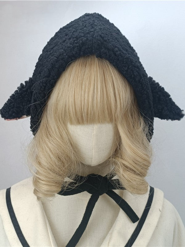 Lamb Plush Hat Ear Sweet Design Black/White