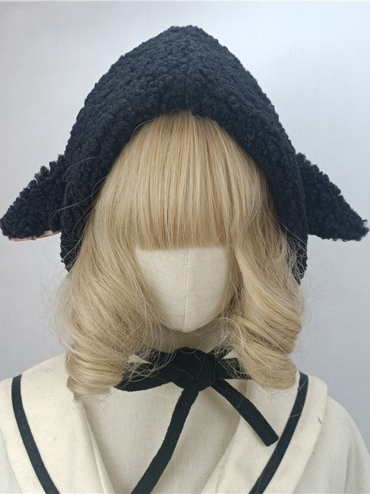 Lamb Plush Hat Ear Sweet Design Black/White