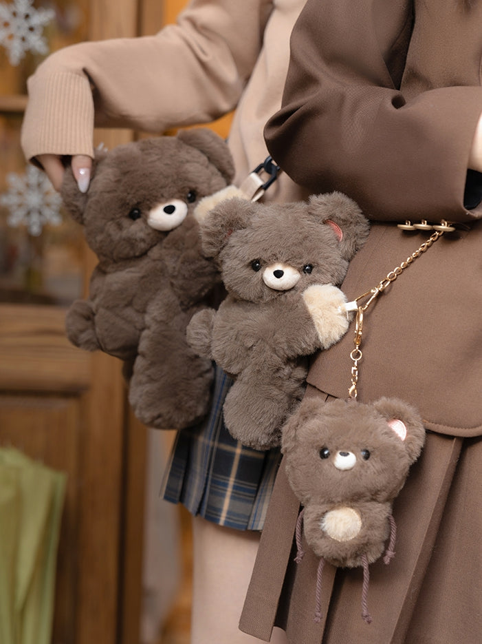Keychain Plush Small/Middle/Large Bag Brown Backpack/Crossbody Size Bear +