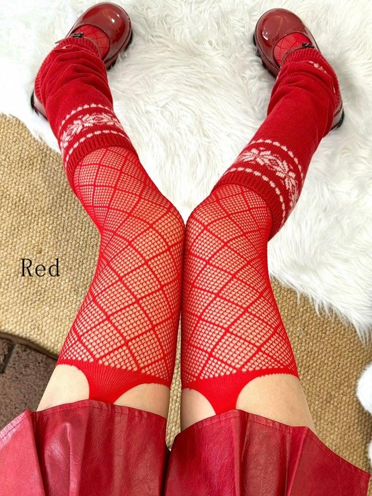 Strümpfe 5 Modeoptionen Diamant Gyaru Muster Farbe Strumpfhalter