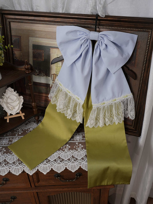 Teal & Green Lolita Oversized Bow Train - Moonlight Dream