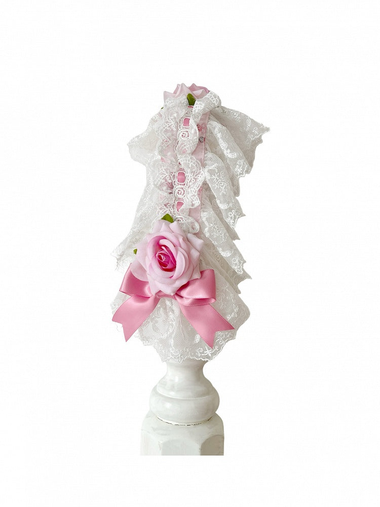 Pink / Green Rose Decorated Hairband