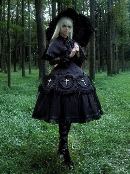 Black Cape Lolita Gothic Ruffled
