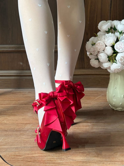 Seven Color Sweet Lolita 7CM Pointed Heels with Back Butterfly Bow - Seven Day Dream