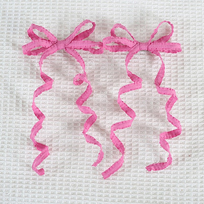 Lolita Pair Sweet Colors Hairclips Ribbon A Bowknot Cute 15 And Curly of