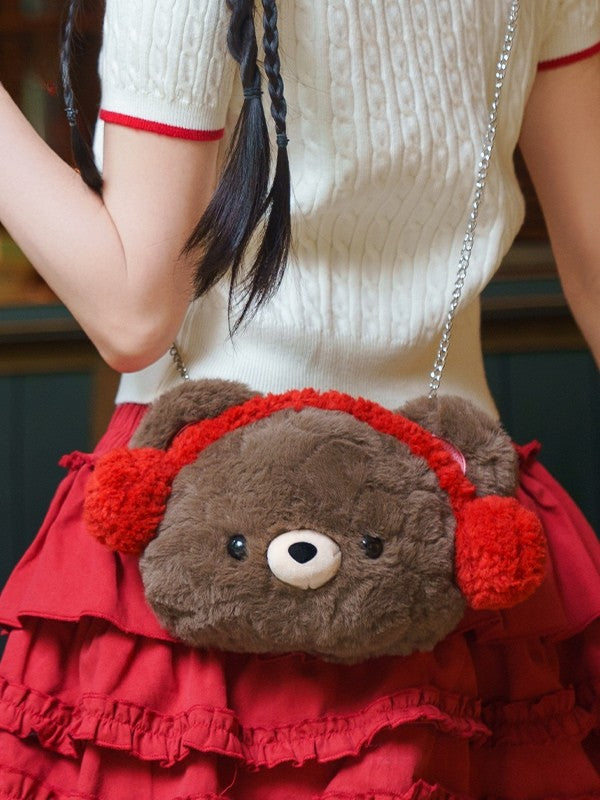 And Letter Suede Star With Backpack Detachable BlueBrown Bear A Embroidery Plushie