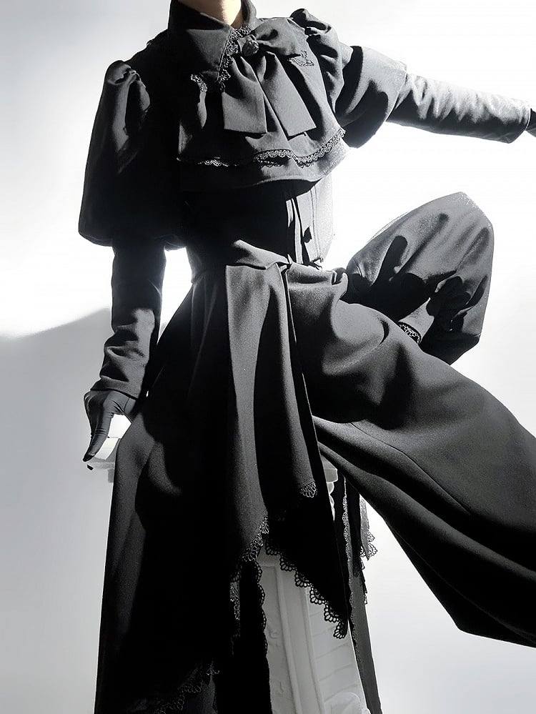 トレーン付きレーストリムパンツ（アンクル丈）取り外し可能なランタン