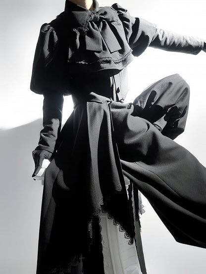 トレーン付きレーストリムパンツ（アンクル丈）取り外し可能なランタン