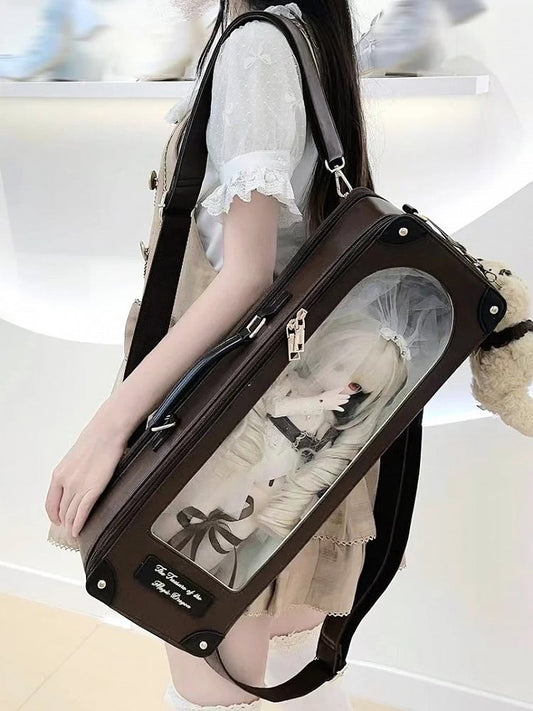 Muster BJD Tasche mit 1/4 Doll Diamond Scale Straps Zwei Braun