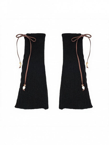 Knit Bow Bead Leg Warmers - ModaSwings