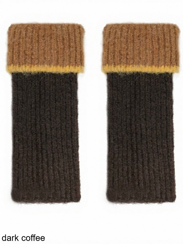 Knit Colorblock Design Leg Warmers - ModaSwings