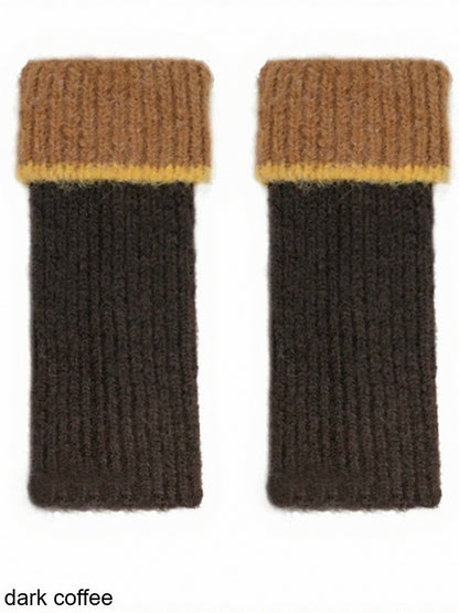 Knit Colorblock Design Leg Warmers - ModaSwings