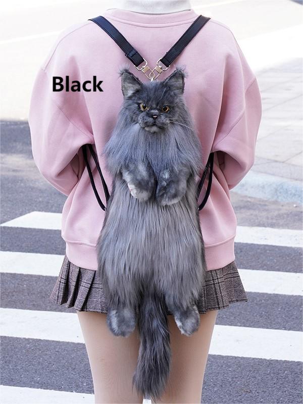 Colors 4 Realistic Backpack/Crossbody Bag Cat Plush