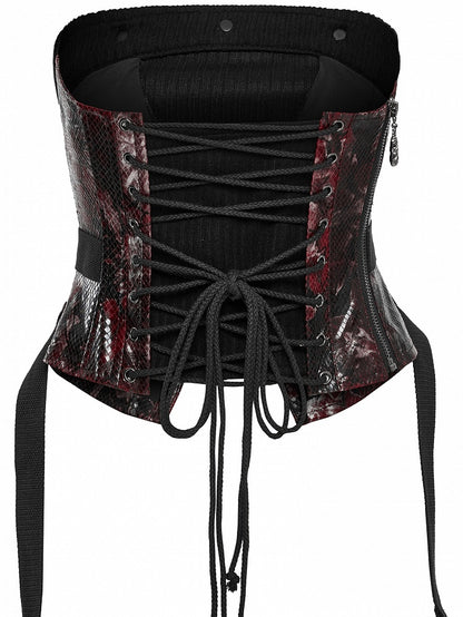 Top Red Black Punk Drawstring Tube