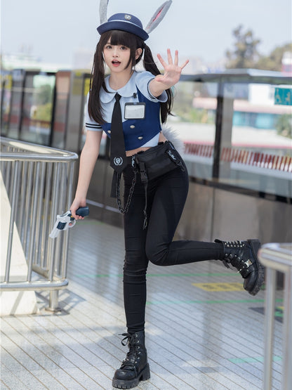 Navy Blue Bunny Ears Design Hat