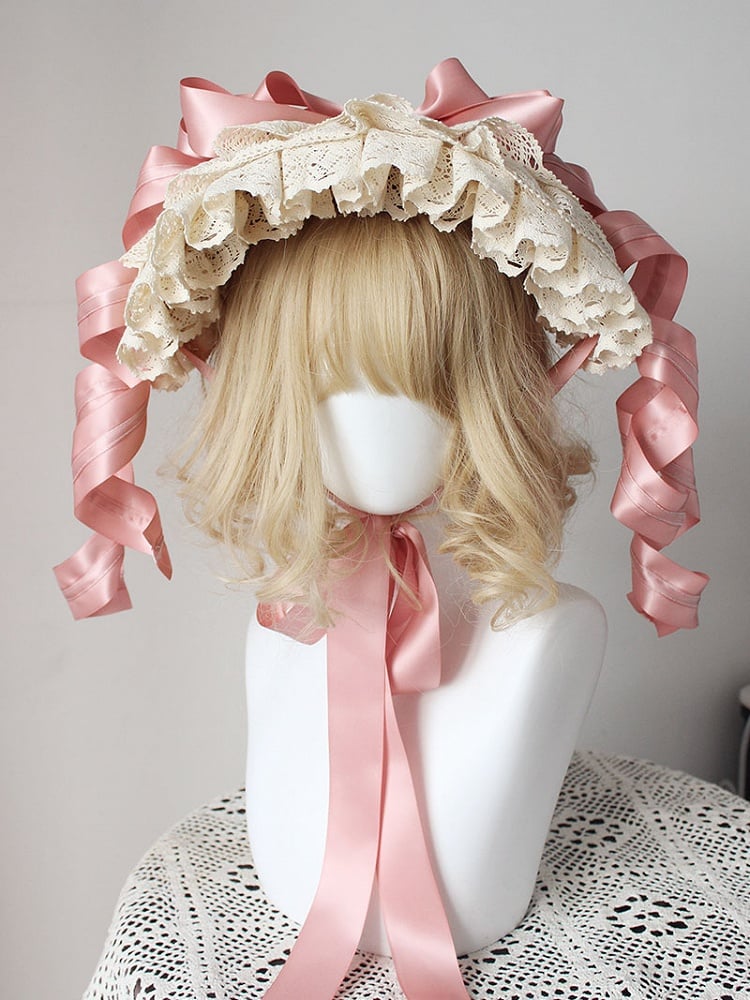 Bonnet Curls 8 Lolita Options Lace Ribbons with Color and – Design