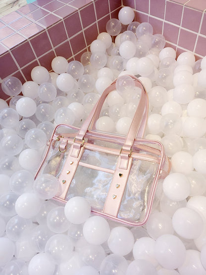 ピンク/ブラック シアー イタ トートバッグ