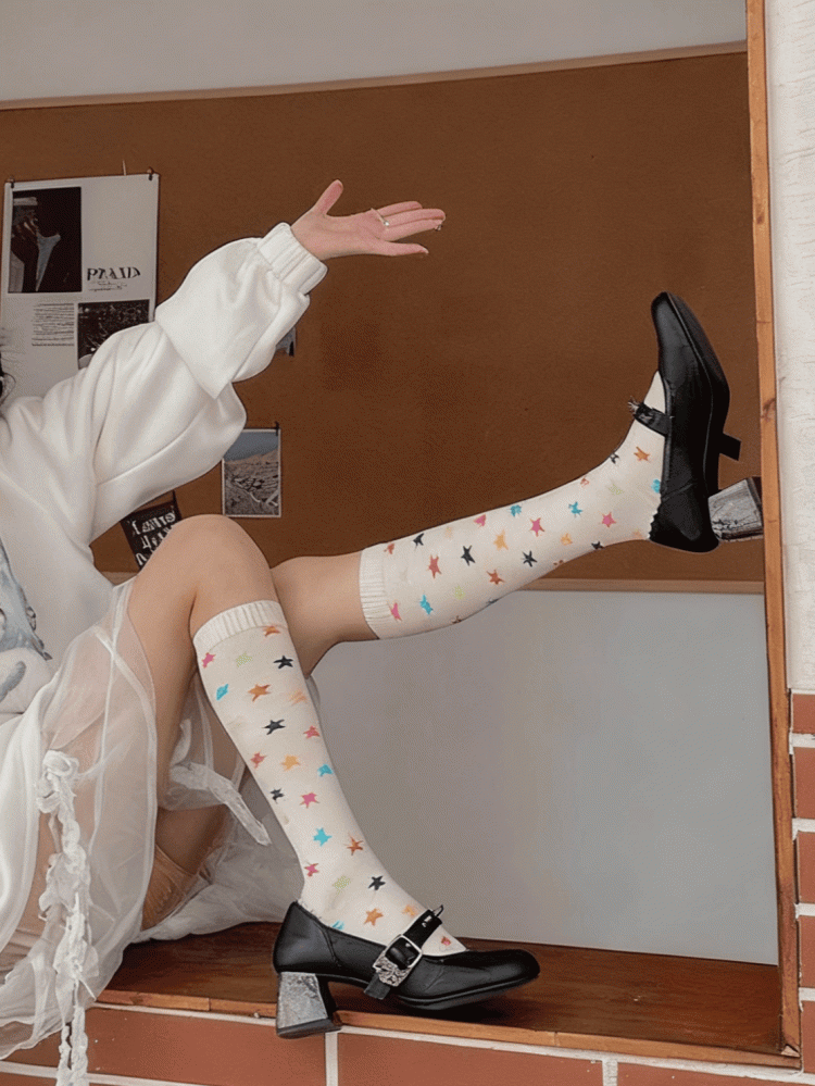 Length Stars Options Multi-Color Stockings Pattern 2