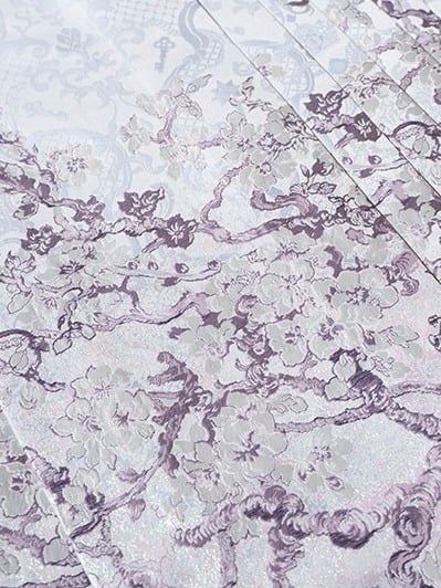 Lavender Floral Pleated Hanfu Skirt - Yimu Walnut