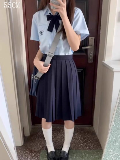 Blue Pleated Legnth JK /55CM Uniform 39CM Dark Skirt