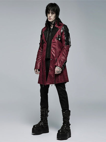 Punk Hot Long Sleeved Glue Red Men's Windbreaker Personalized