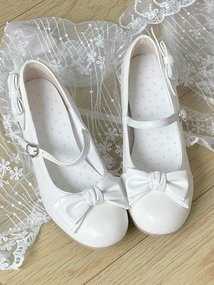 Details White Jane Sweet Bow with 5cm Shoes Mary Heel Lolita