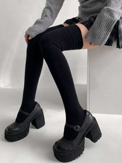 Lange schwarze JK-Baumwollstrümpfe