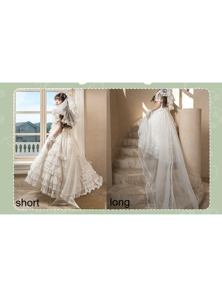Lace-Trimmed Bow Train in Four Shades - Mademoiselle Pearl