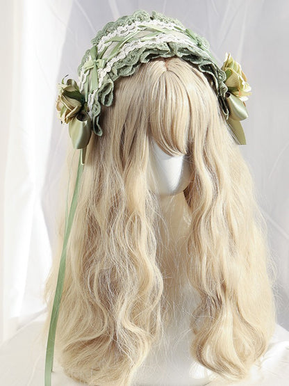 Flower Lace Accents Green with Hairband Lolita