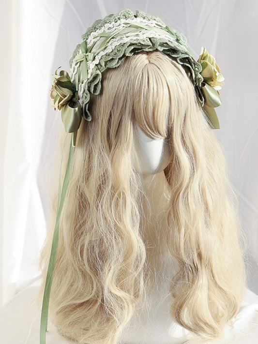 Flower Lace Accents Green with Hairband Lolita