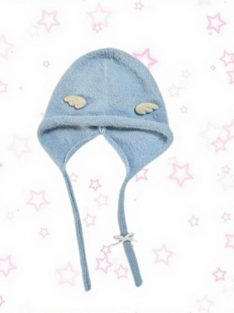 Knit Hat with Wing Decoration in Two Colors - IVONA boutique