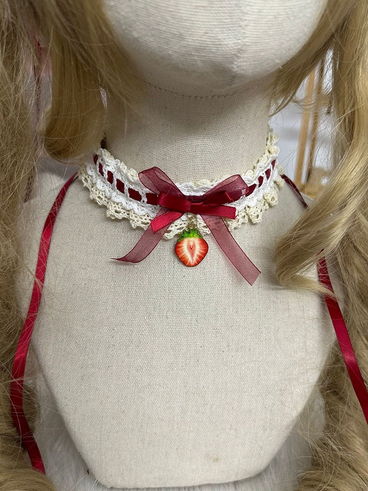 Choker/Necklace Sweet Lolita Pendant Strawberry Red