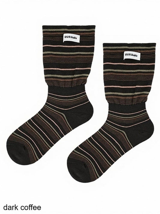 4 Colors Vintage Style Striped Ankle Socks - ModaSwings