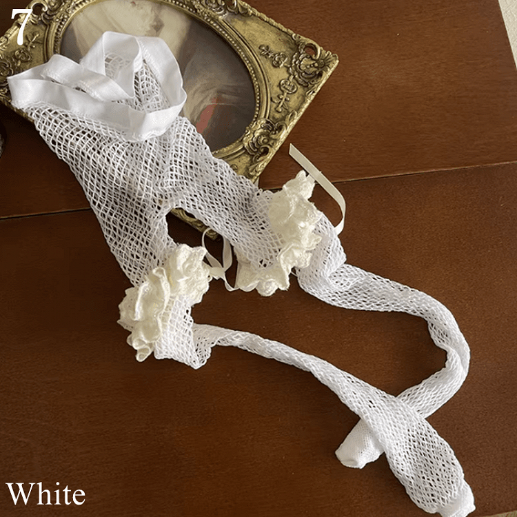 Aushöhlen Option Wärmer/Tüll Strumpfhosen/Bowknot Fischnetz Multicolor Socken Bein