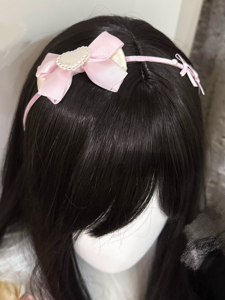 Bowknot KC Decorated Details Heart Pink/BluePink