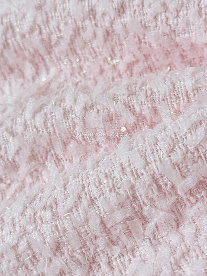 バレンタインデーのピンクのリボンが豪華なネックラインと裾のボーン入りドレス + ケープフルセット