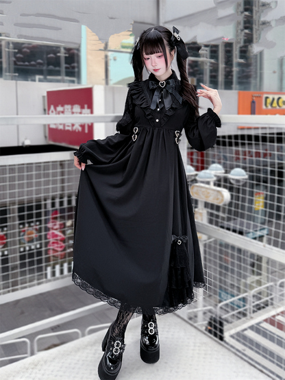 Kei Intricate Waist-Defining Black Clean Cutouts and Elegant Jirai with Dress Lace