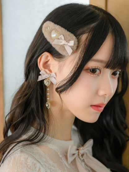 8 Heart Kei Bowknot Jirai Earrings Options Rhinestone Color